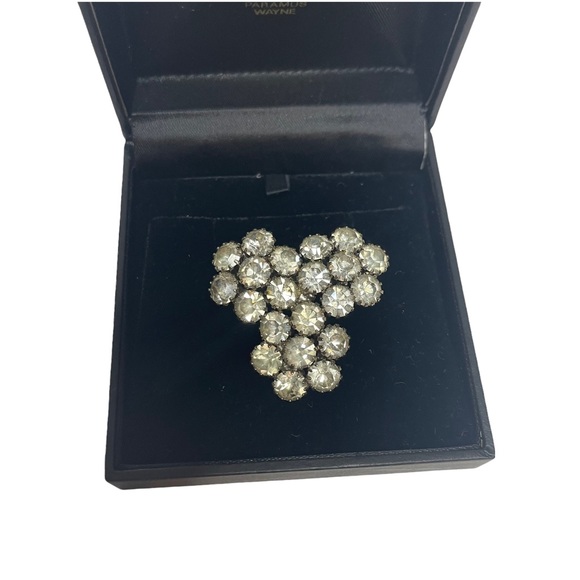 Vintage Triangular Cluster Rhinestone Brooch - Picture 4 of 10